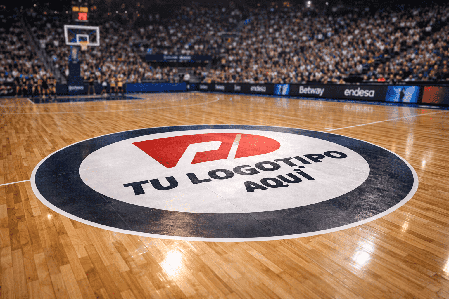 Vinilo círculo central baloncesto reposicionable IND'N'GO® — Nakara Deporte